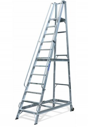 Lyte Industrial WS12 Warehouse Ladder - Side Rails - 12 Treads / Steps